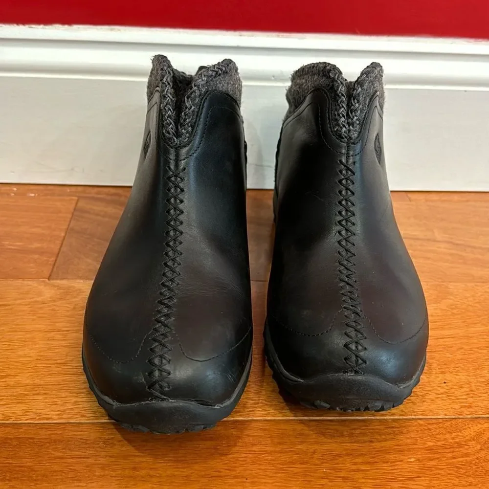 Sorel‎ Black Leather Joliette Thinsulate Waterproof Ankle Boots Size 8